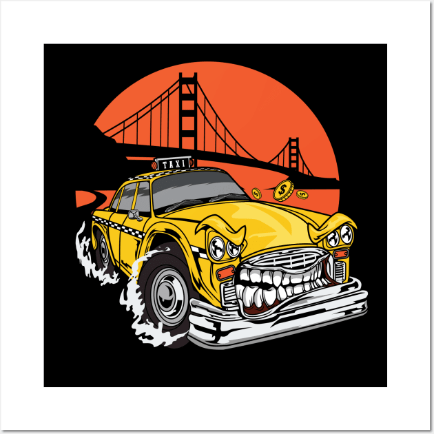 Taxi Car Monster Wall Art by Mako Design 